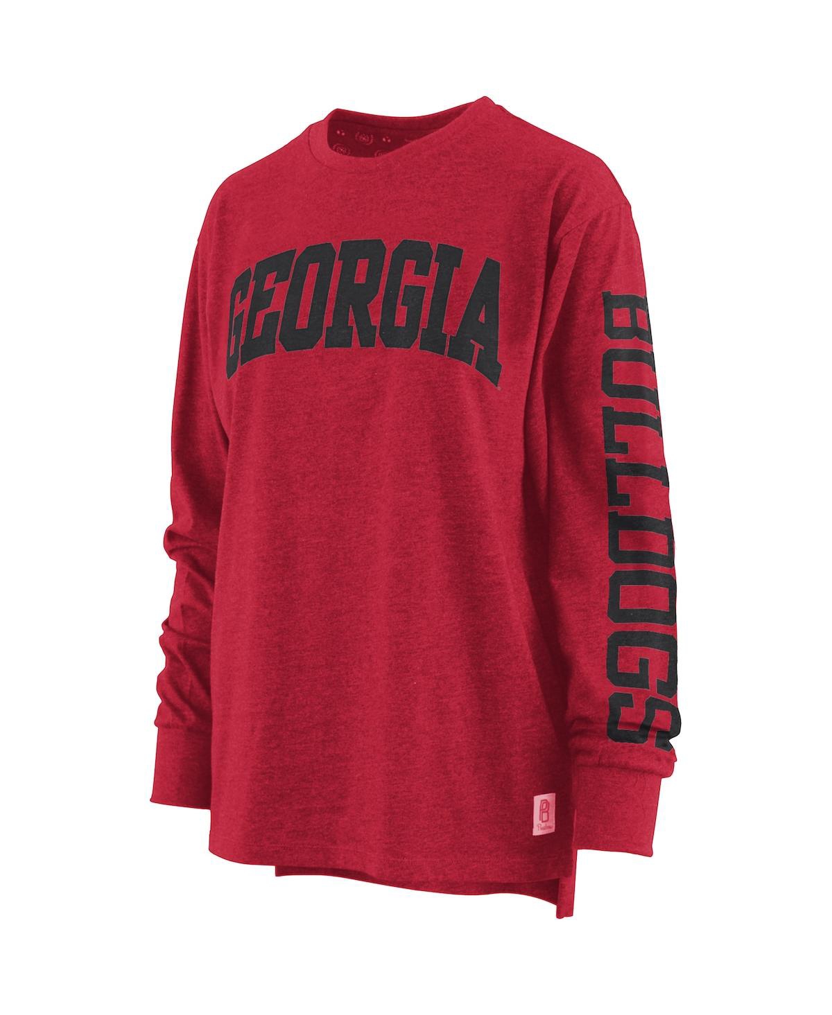 Shop Pressbox Women's  Red Georgia Bulldogs Plus Size Two-hit Canyon Long Sleeve T-shirt