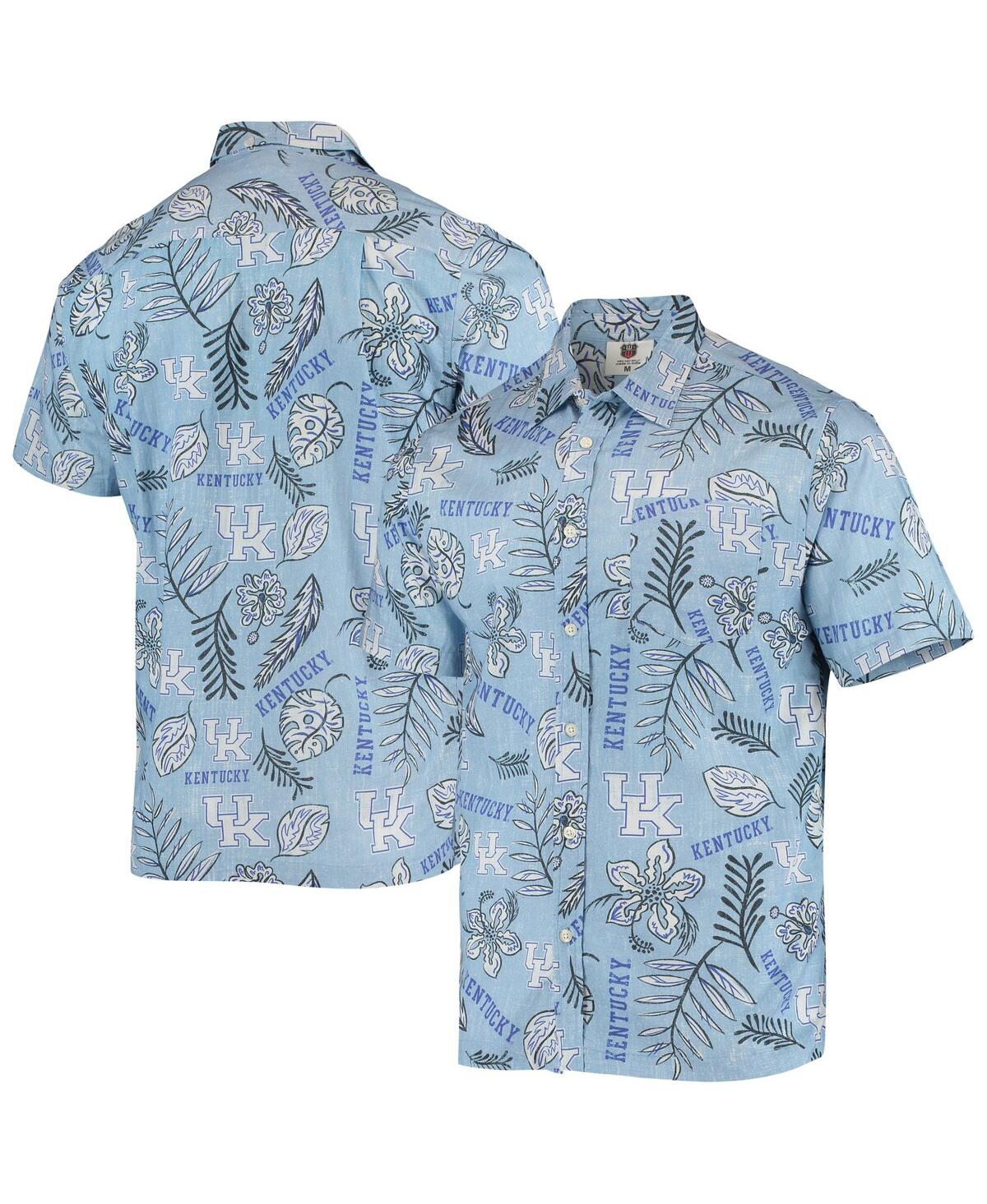 Shop Wes & Willy Men's  Light Blue Kentucky Wildcats Vintage-like Floral Button-up Shirt