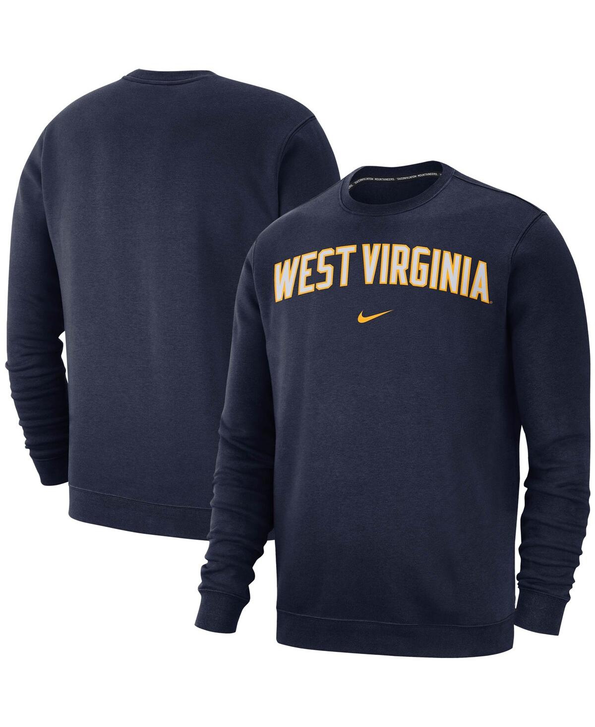 Nike Men's  Navy West Virginia Mountaineers Club Fleece Sweatshirt