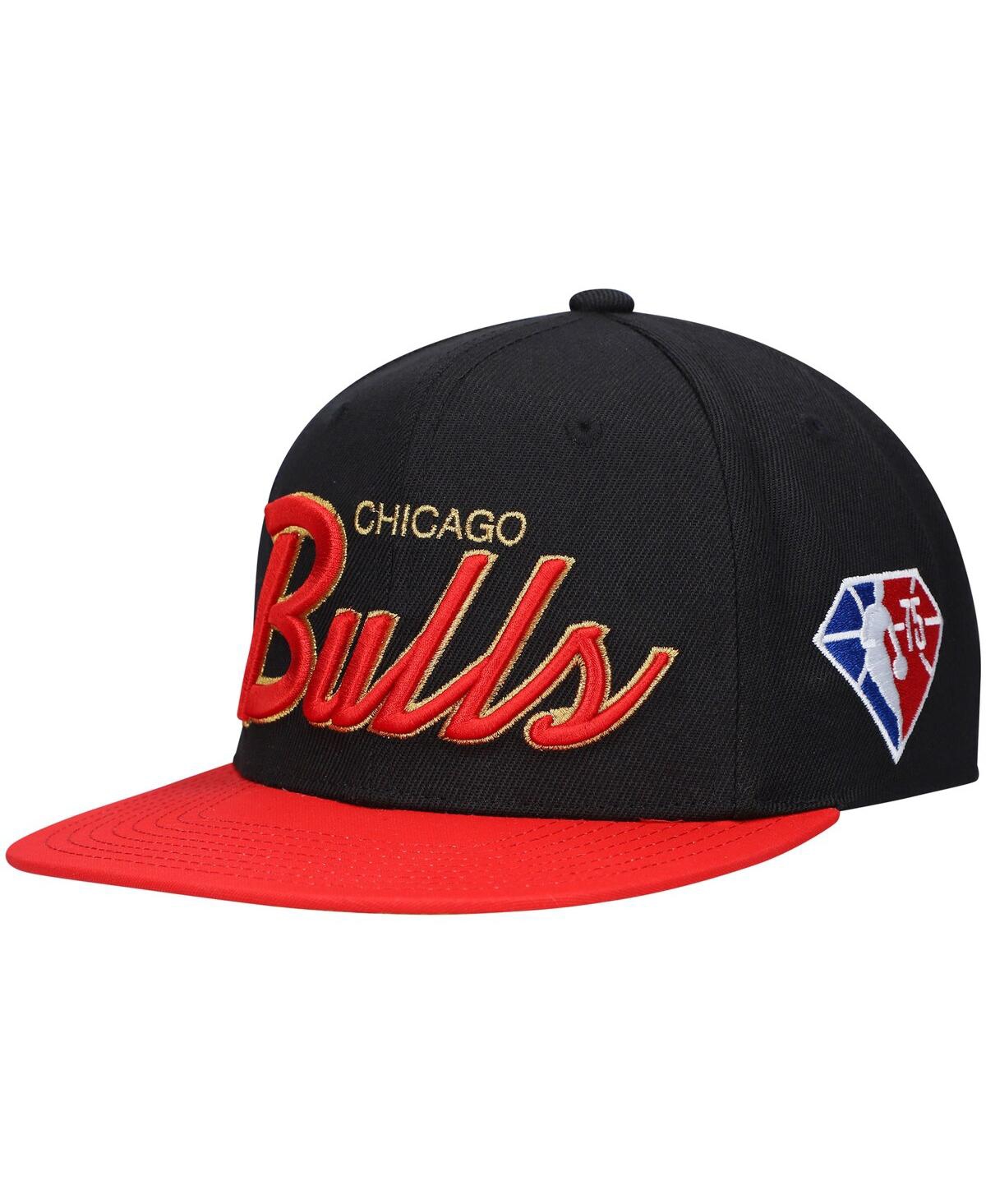 Men's Mitchell & NessChicago Bulls Nba 75th Anniversary Snapback Hat - Black