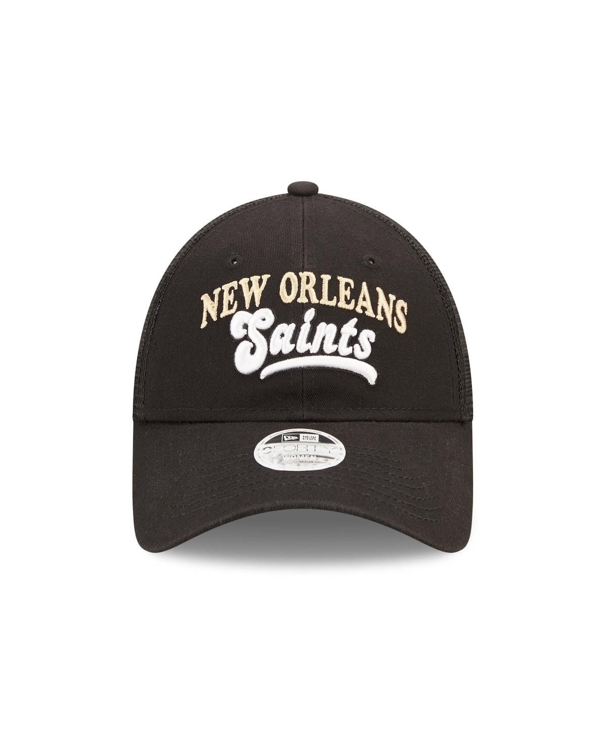 Shop New Era Women's  Black New Orleans Saints Team Trucker 9forty Snapback Hat
