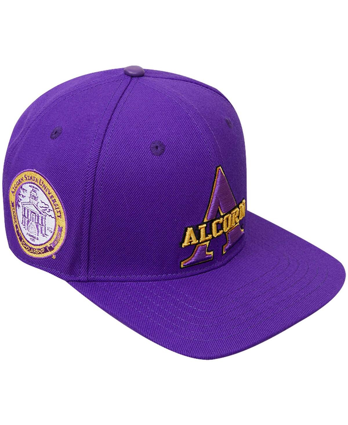 Shop Pro Standard Men's  Purple Alcorn State Braves Evergreen Primary Logo Snapback Hat