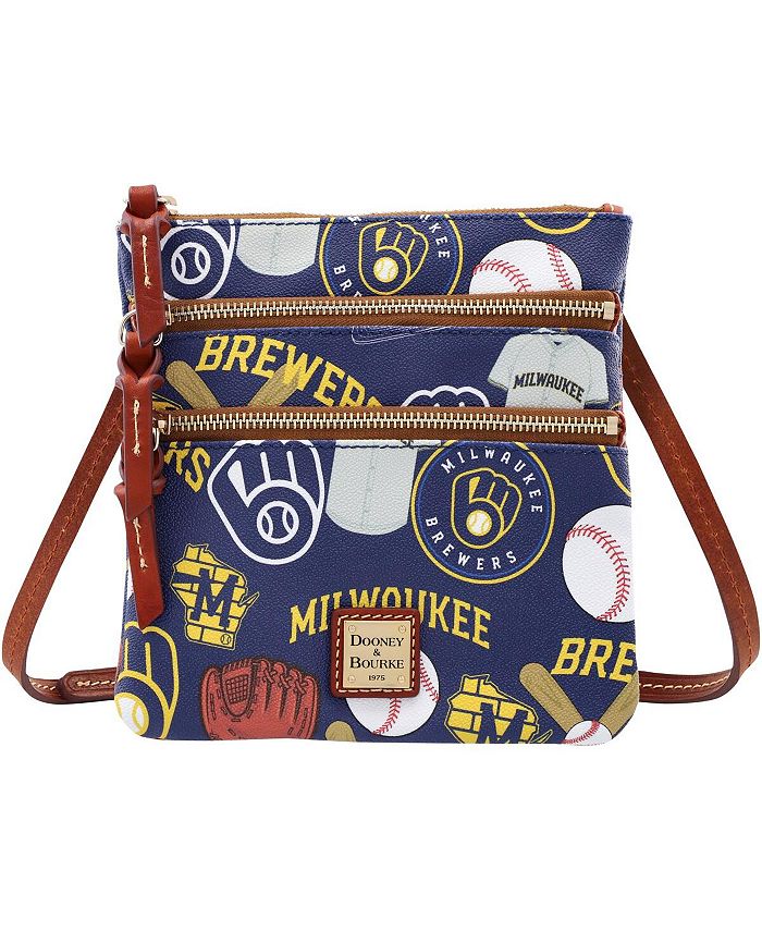 Dooney & Bourke Women's Milwaukee Brewers Game Day Triple Zip Crossbody ...