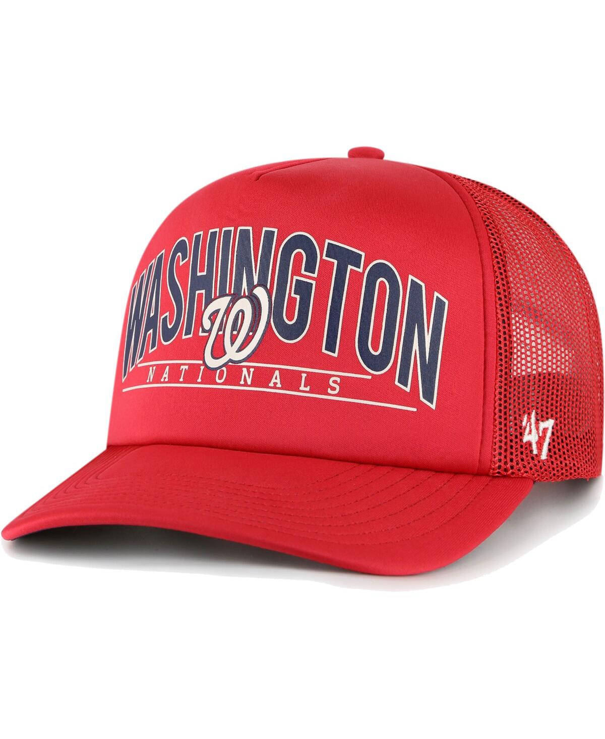 47 Brand Men's ' Red Washington Nationals Backhaul Foam Trucker Snapback Hat