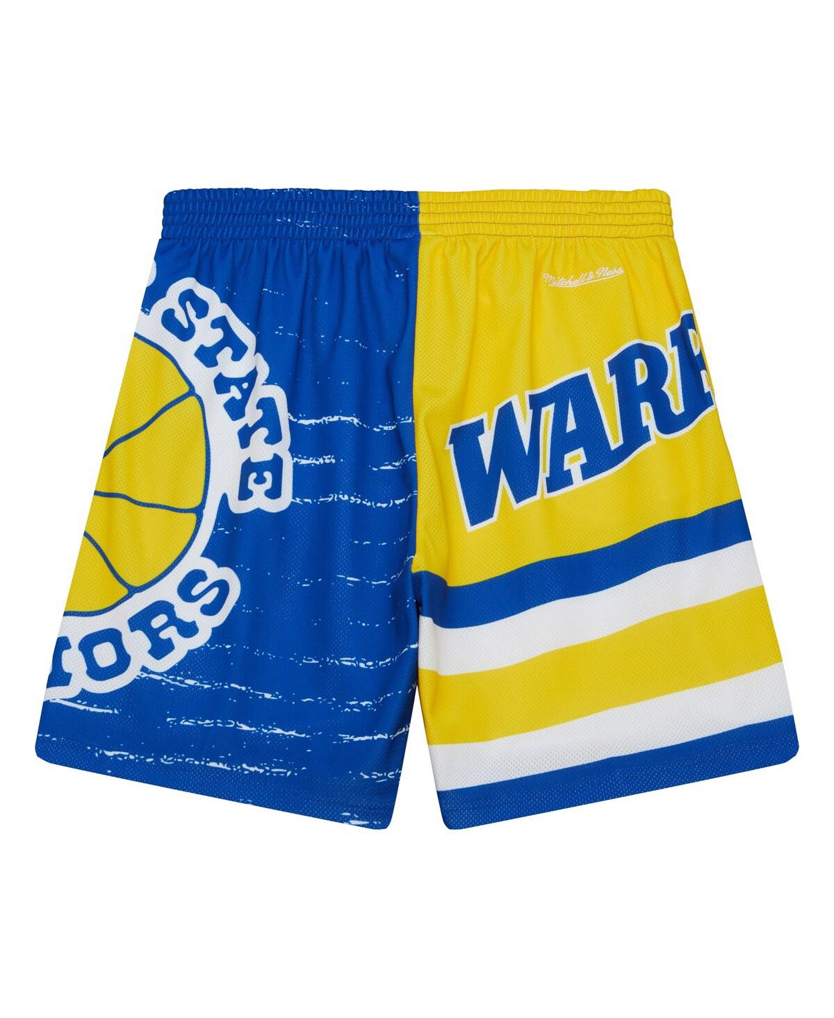 Mitchell & Ness Men's Basketball Shorts Nba Jumbotron 3.0 Shorts Golwar Multi/white In Royal,gold