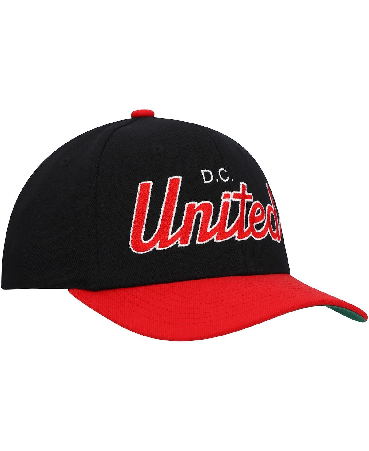 Mitchell & Ness Men's  Black D.c. United Team Script 2.0 Stretch Snapback Hat In Black