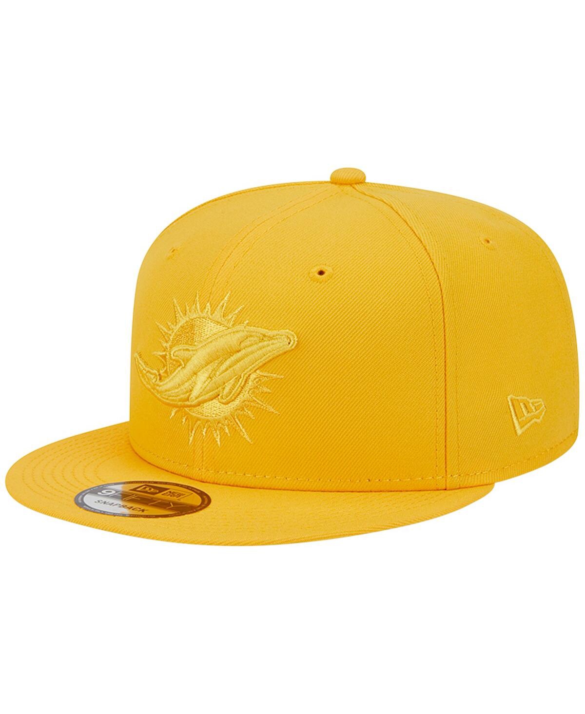 New Era Men's  Gold Miami Dolphins Color Pack 9fifty Snapback Hat