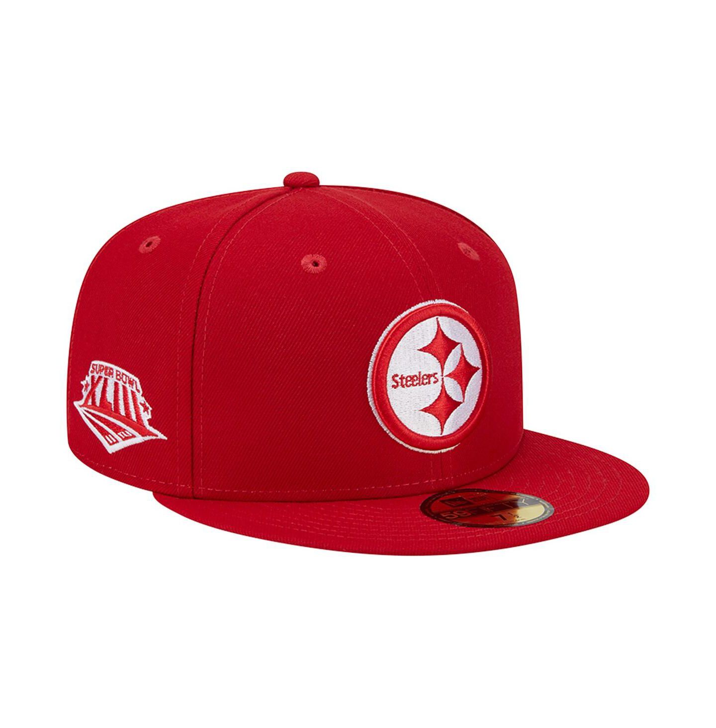 Мужская кепка New Era Scarlet Pittsburgh Steelers Super Bowl XLIII Main Patch 59FIFTY Fitted Hat — фото 1