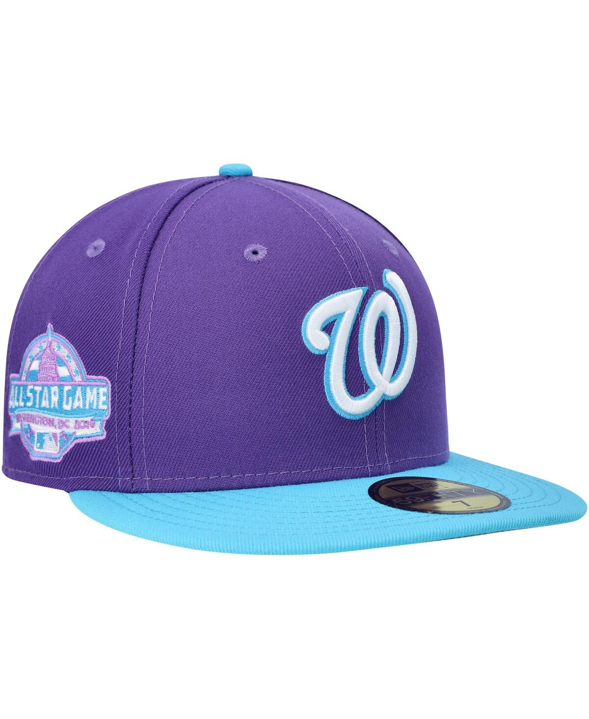 Shop New Era Men's  Purple Washington Nationals Vice 59fifty Fitted Hat
