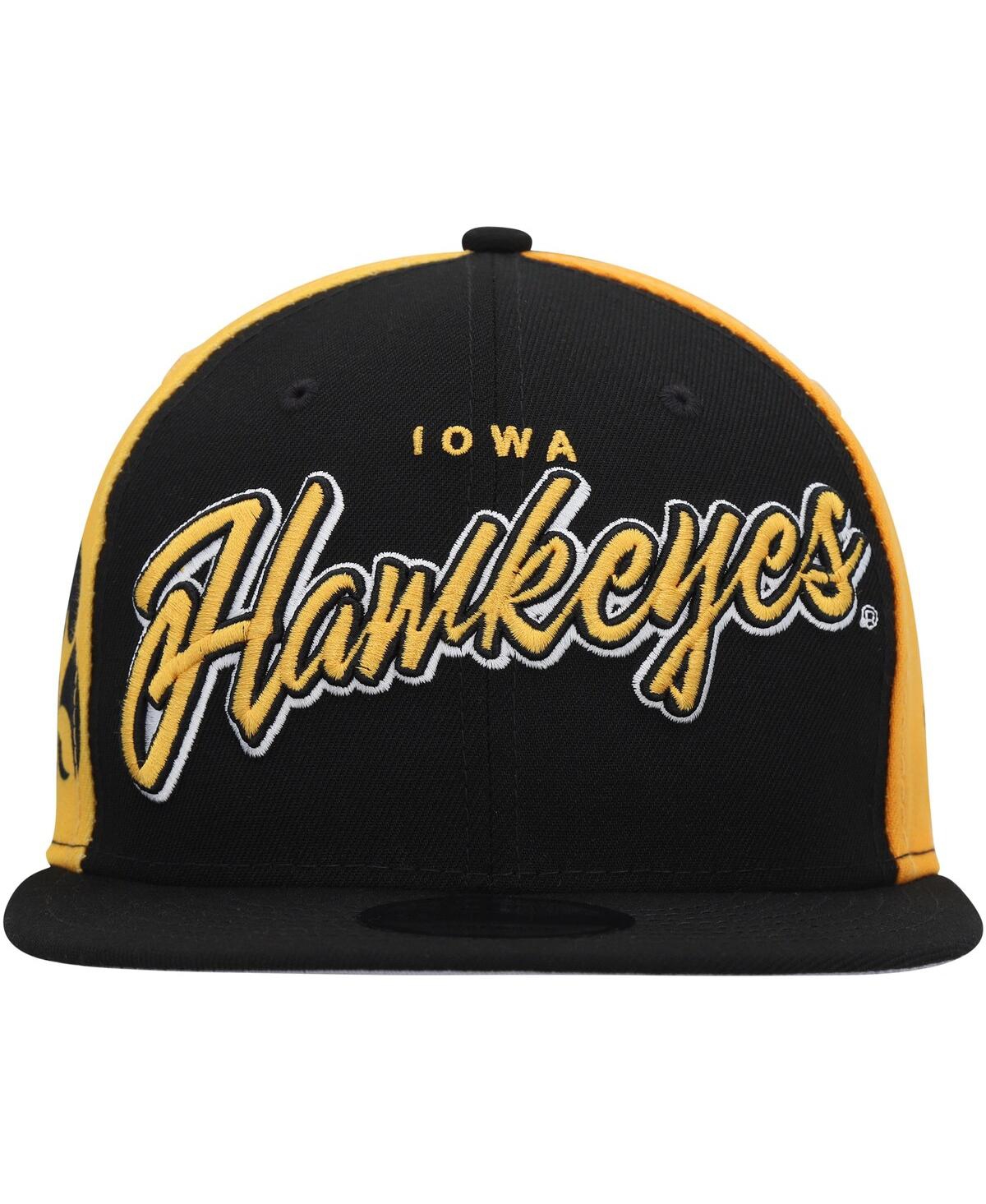 New Era Black Iowa Hawkeyes Outright 9fifty Snapback Hat In Black