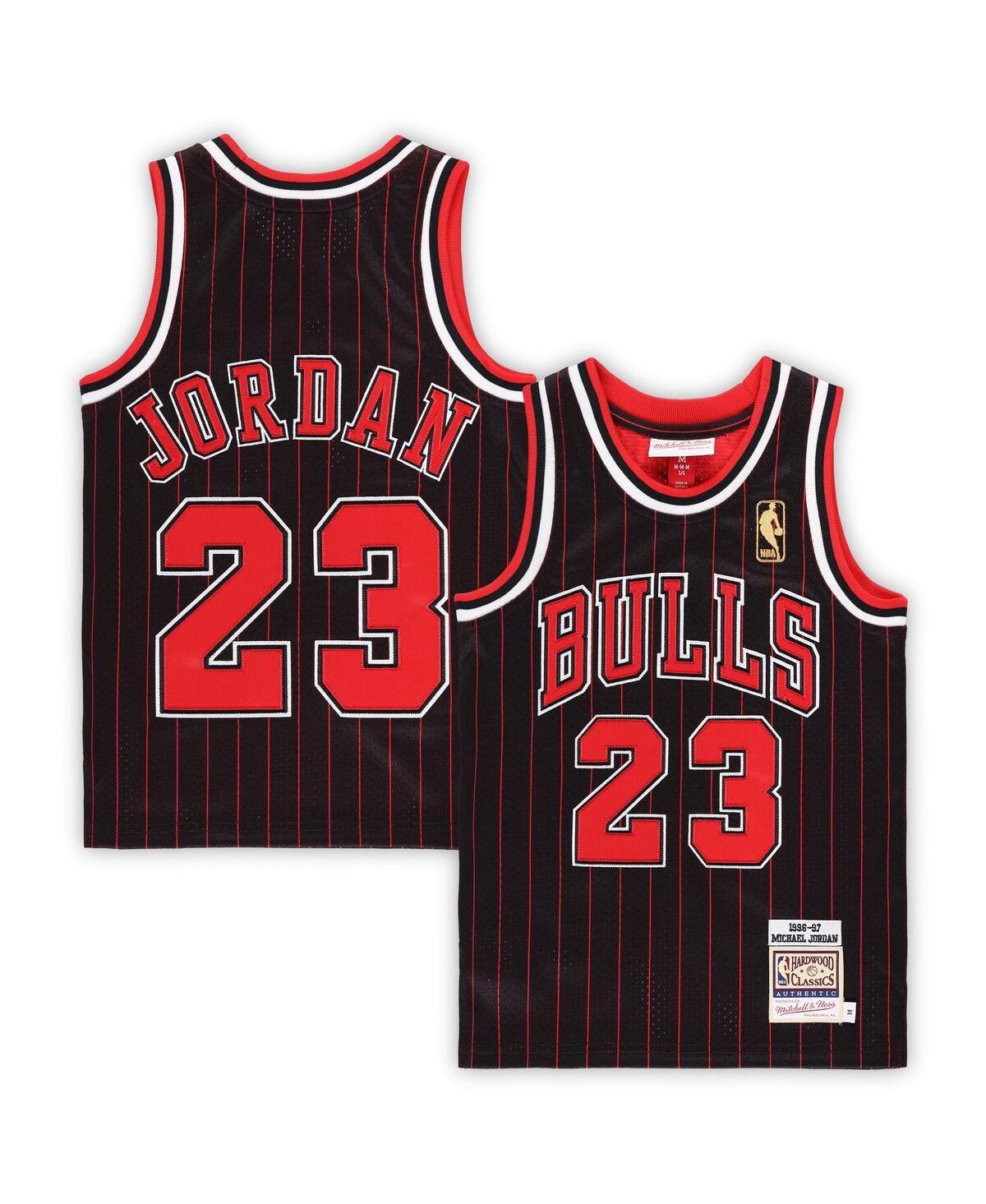 Preschool Boys and Girls Mitchell & Ness Michael JordanChicago Bulls 1996/97 Hardwood Classics Authentic Jersey - Black