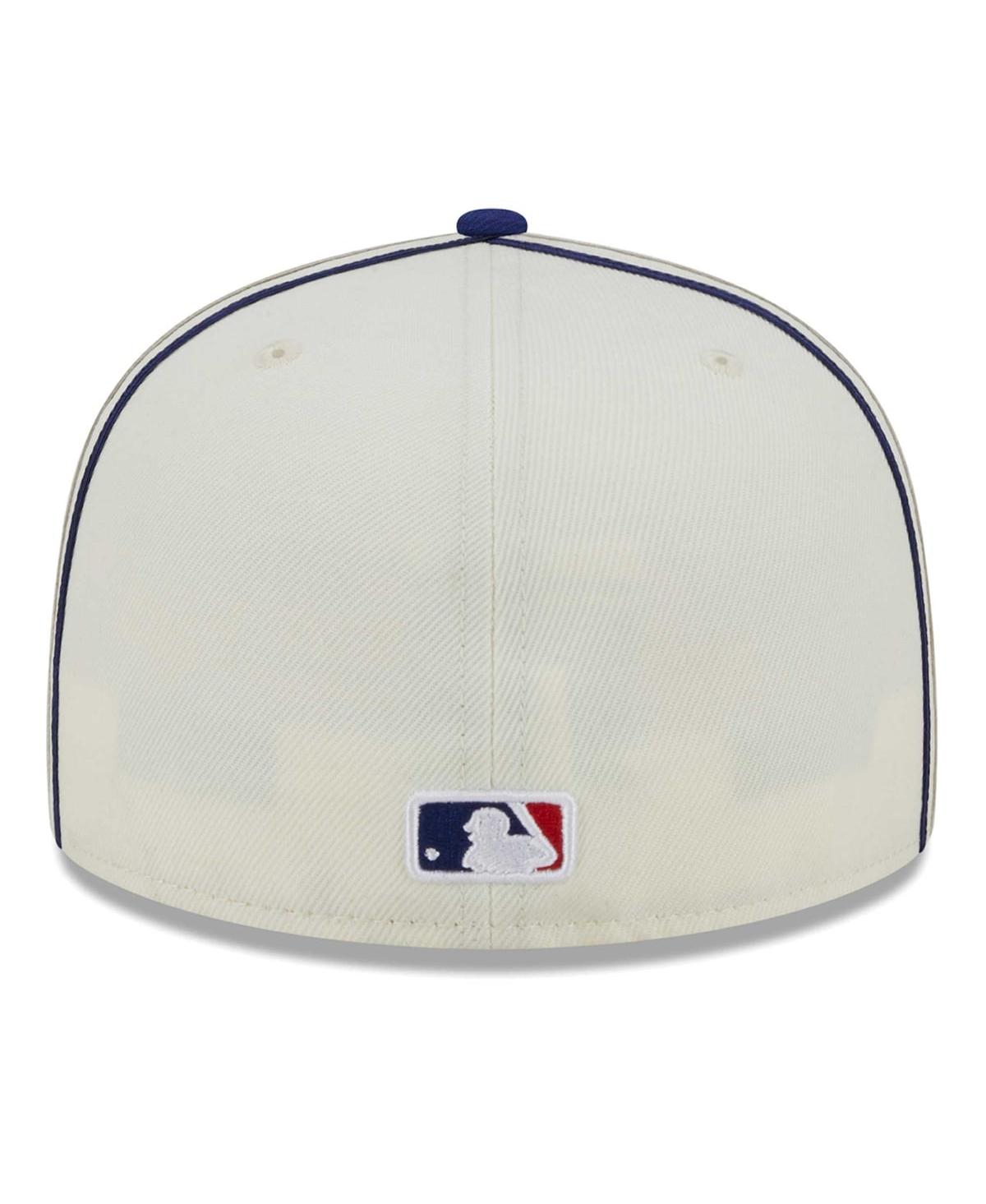 New Era Men's  Cream, Royal Los Angeles Dodgers Chrome Sutash 59fifty Fitted Hat In Cream,royal