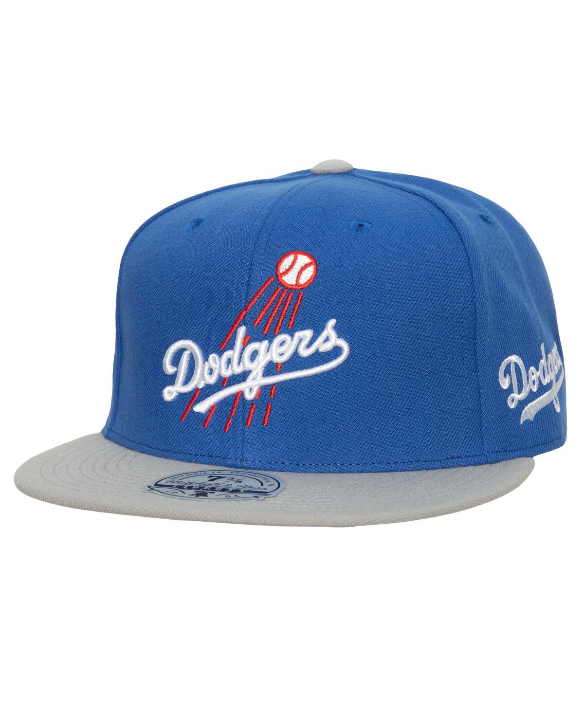 Shop Mitchell & Ness Men's  Royal, Gray Los Angeles Dodgers Bases Loaded Fitted Hat In Royal,gray