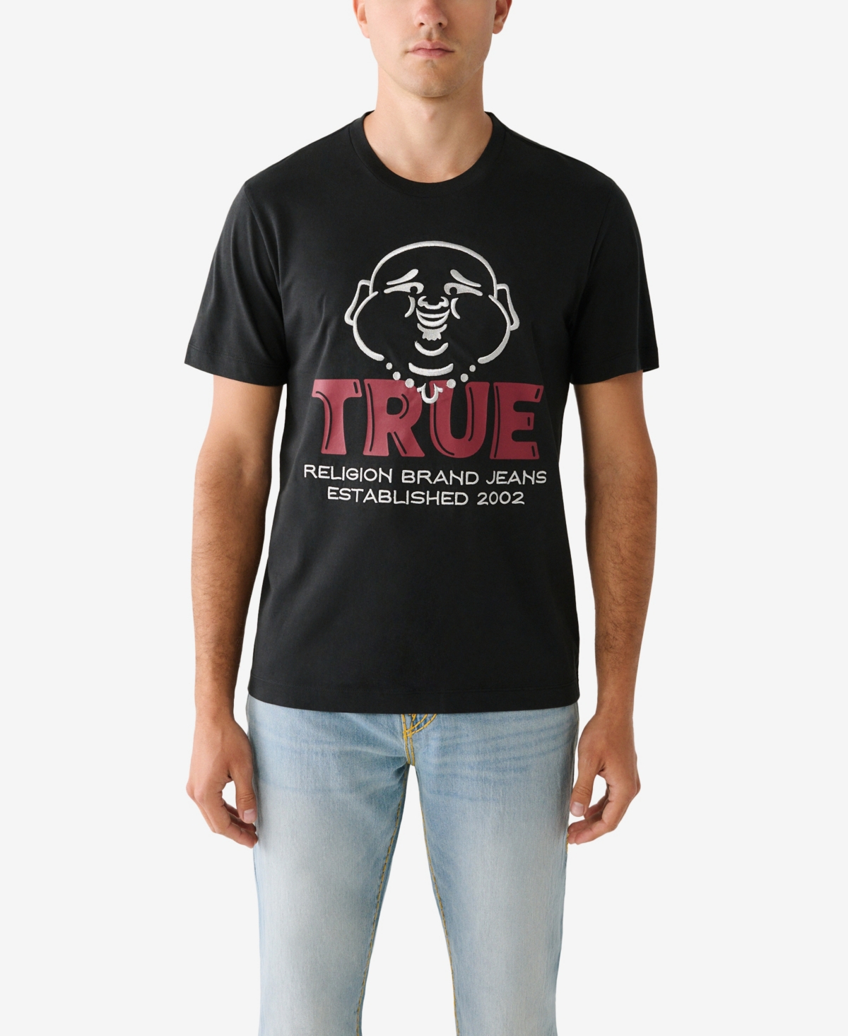 True Religion Short Sleeve Buddha Tee Men's T Shirt Black : XL