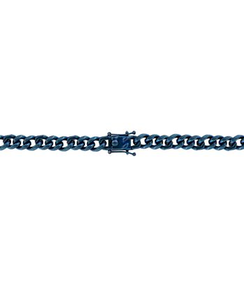 Solid Chain Necklace Stainless Steel/Blue Ion Plating 24