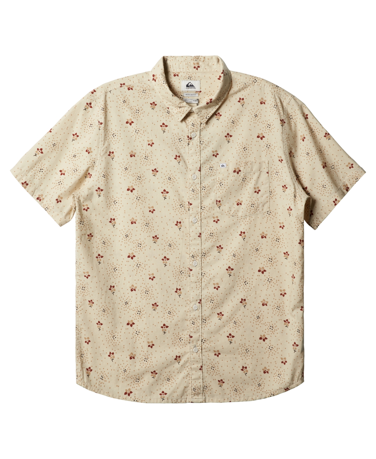 Quiksilver Men's Summer Petals Woven Short Sleeve Shirt In Birch