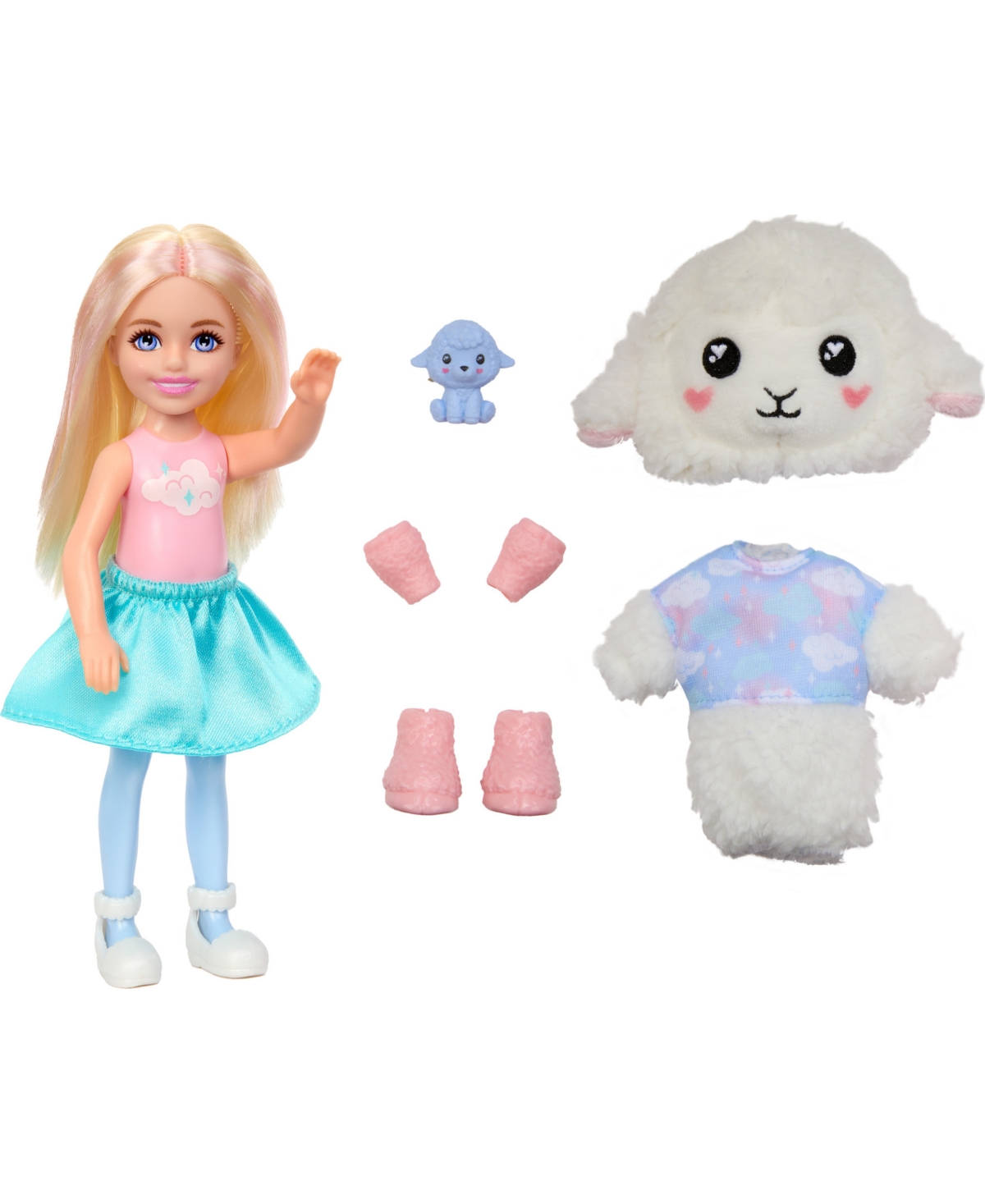 Barbie Kids' Cutie Reveal Doll And Accessories, Cozy Cute T-shirts Lion, "hope" T-shirt, Purple-streaked Blonde H In Multi-color