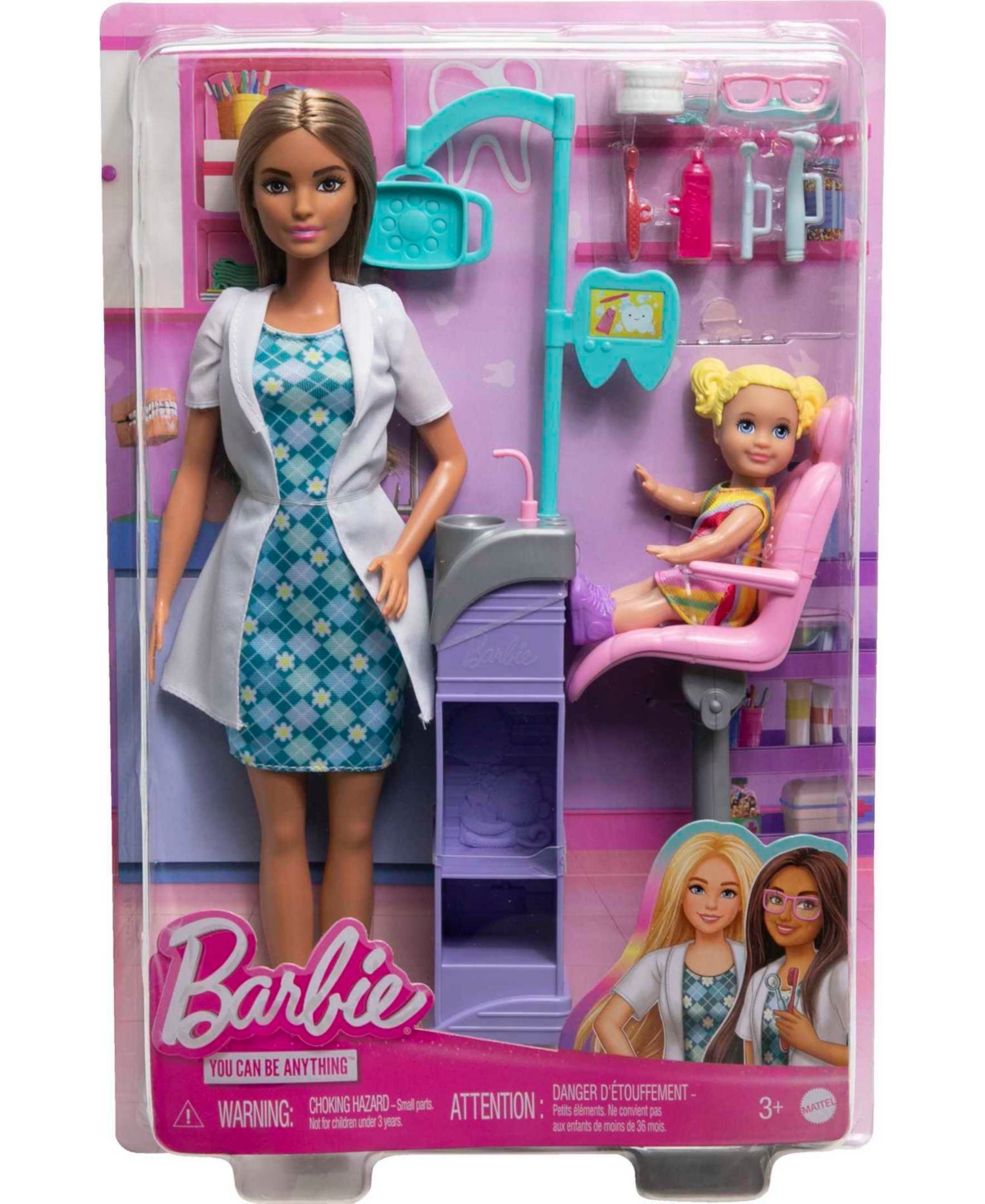 Barbie Careers Dentist Doll and Playset With Accessories, Barbie Toys - Multi-color