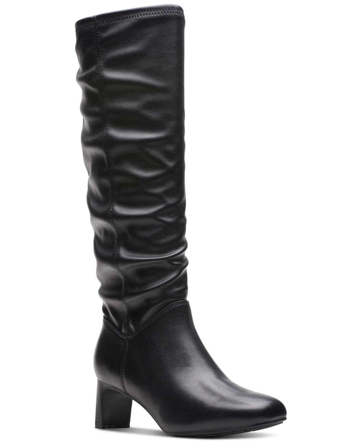 Clarks Women's Kyndall Rise Slouch Dress Boots In Black Leather