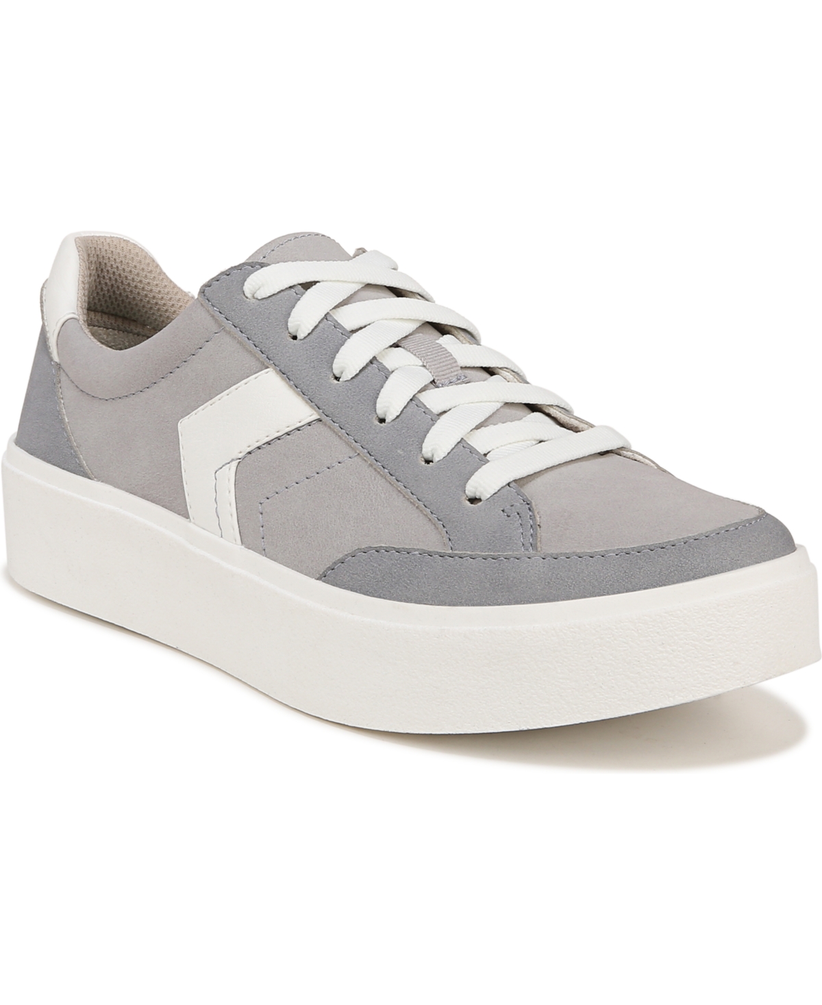 Dr. Scholl's Women's Madison-lace Sneakers In Grey Microfiber
