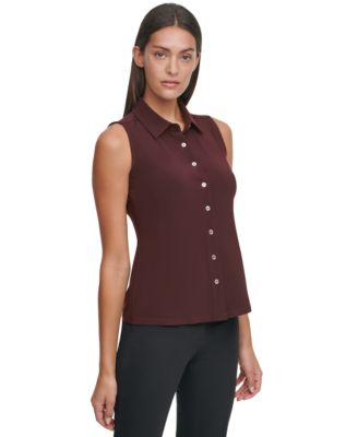 Tommy Hilfiger - Women's Collared Sleeveless Blouse