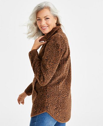 Style Co Women s Quarter Zip Sherpa Fleece Pullover Created for