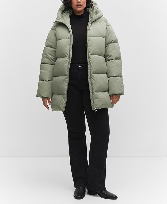 MANGO Women's Hood Quilted Coat Macy's