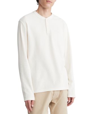 Calvin Klein - Men's Regular-Fit Waffle-Knit Long-Sleeve Henley