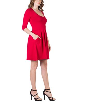 Women's Three Quarter Sleeve Mini Dress