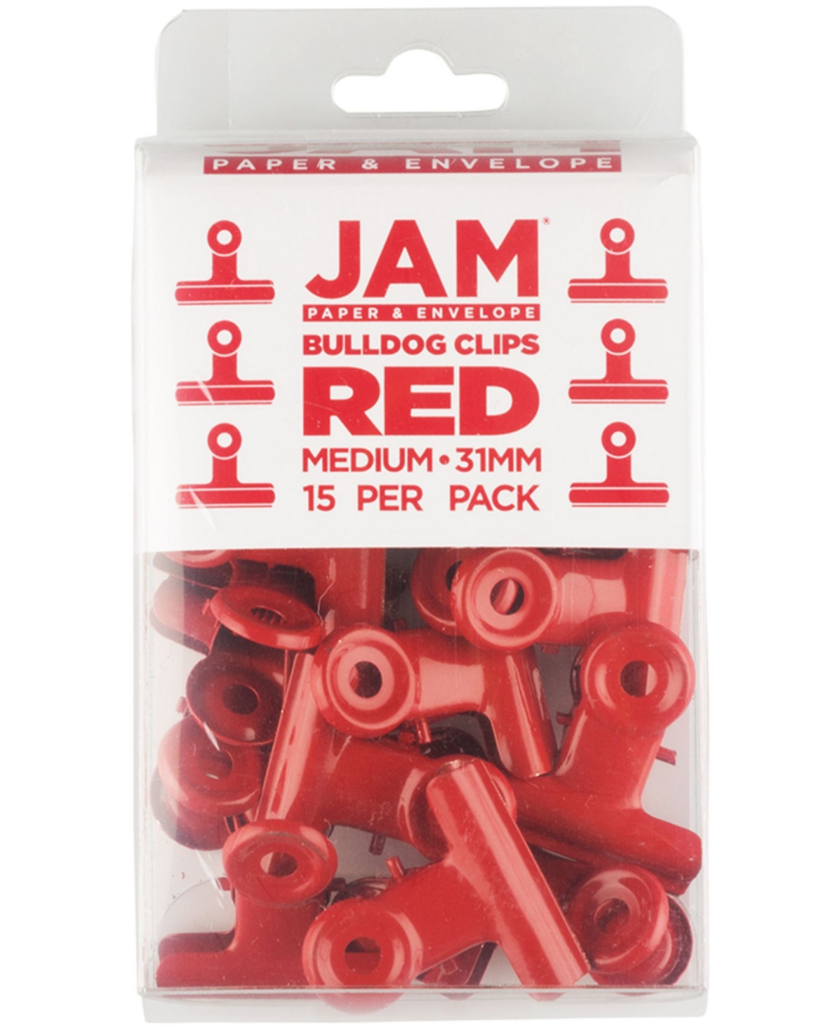 Jam Paper Metal Bulldog Clips In Red
