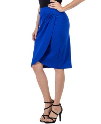Women's Elastic Waist Knee Length Pencil Skirt