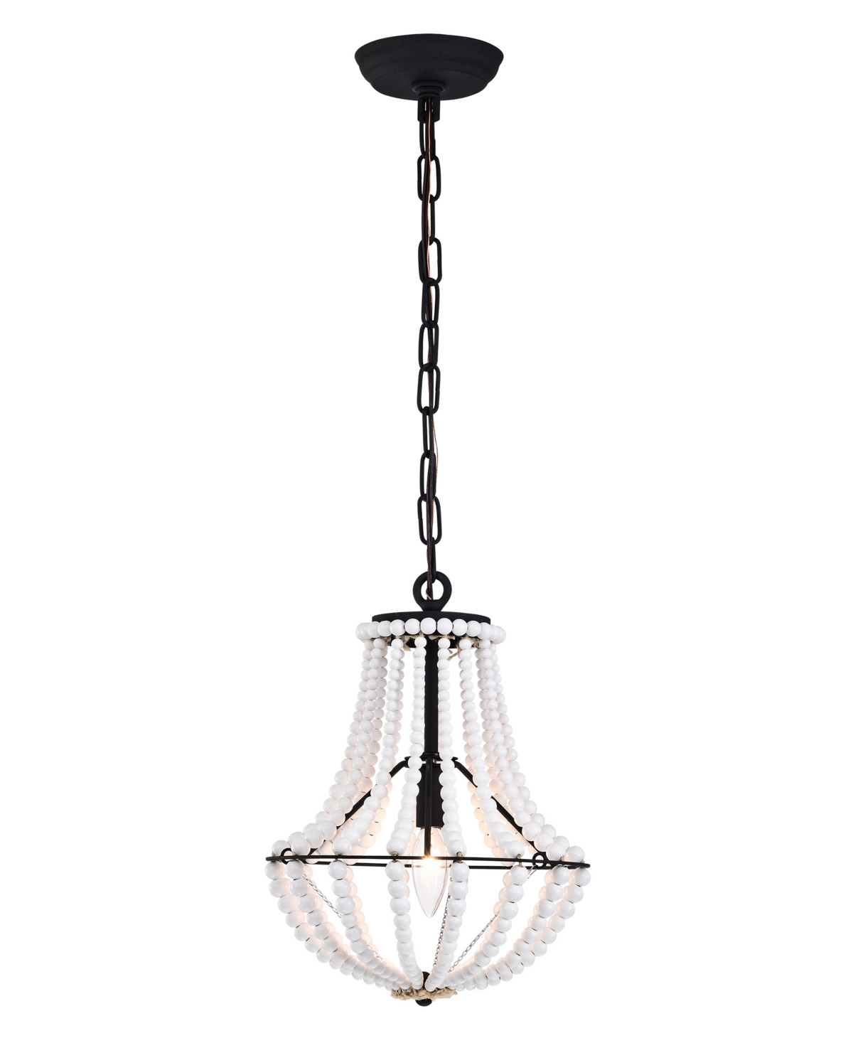 Home Accessories Rosa 11" Indoor Finish Pendant With Light Kit In Gloss White And Black