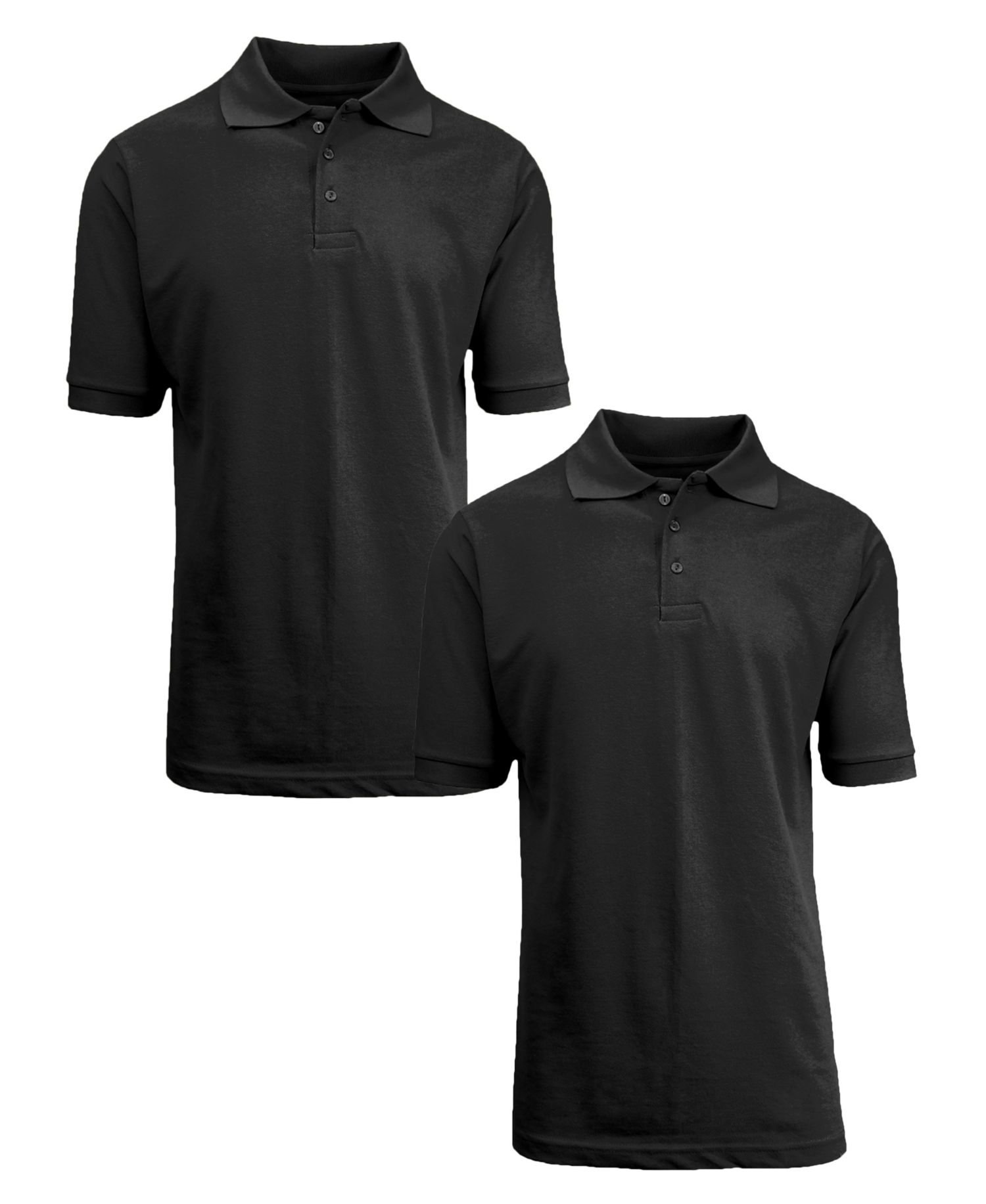 Men's Short Sleeve Pique Polo Shirt, Pack of 2