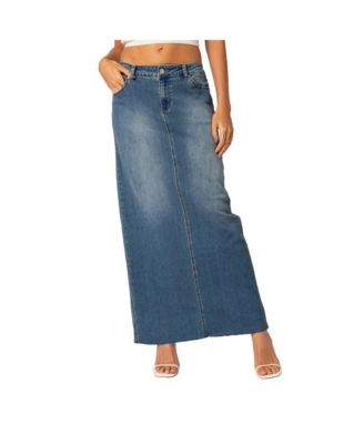 Women's Elowyn slitted denim maxi skirt