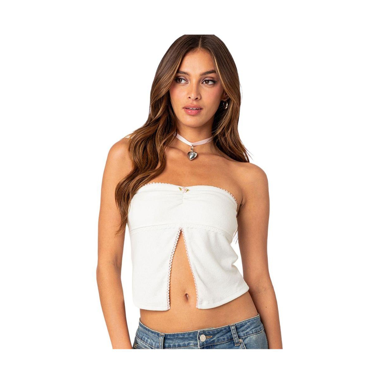 EDIKTED PERCY SPLIT FRONT POINTELLE TOP