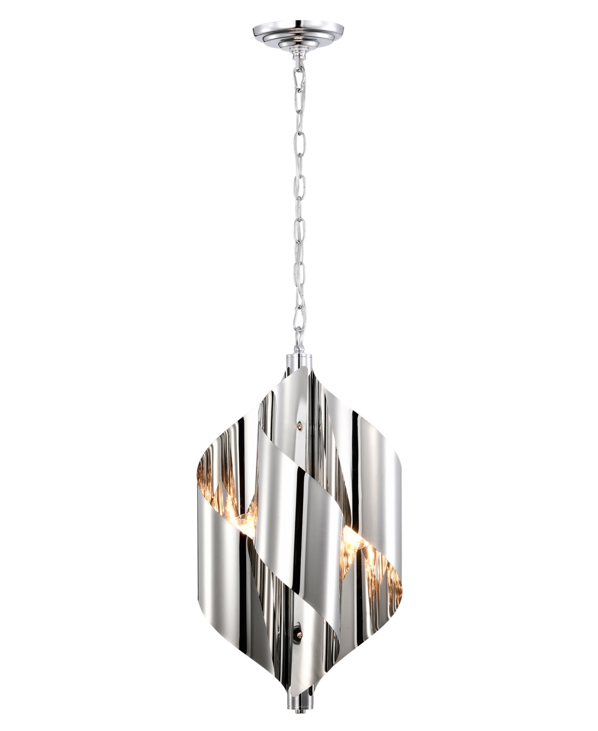 Home Accessories Ruzha 12" 4-light Indoor Finish Pendant Light With Light Kit In Chrome And Silver