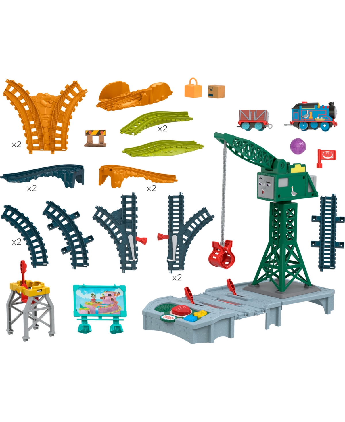 Fisher Price Thomas And Friends Talking Cranky Delivery Train Set With Songs Sounds And Phrases For Kids In Multi-color