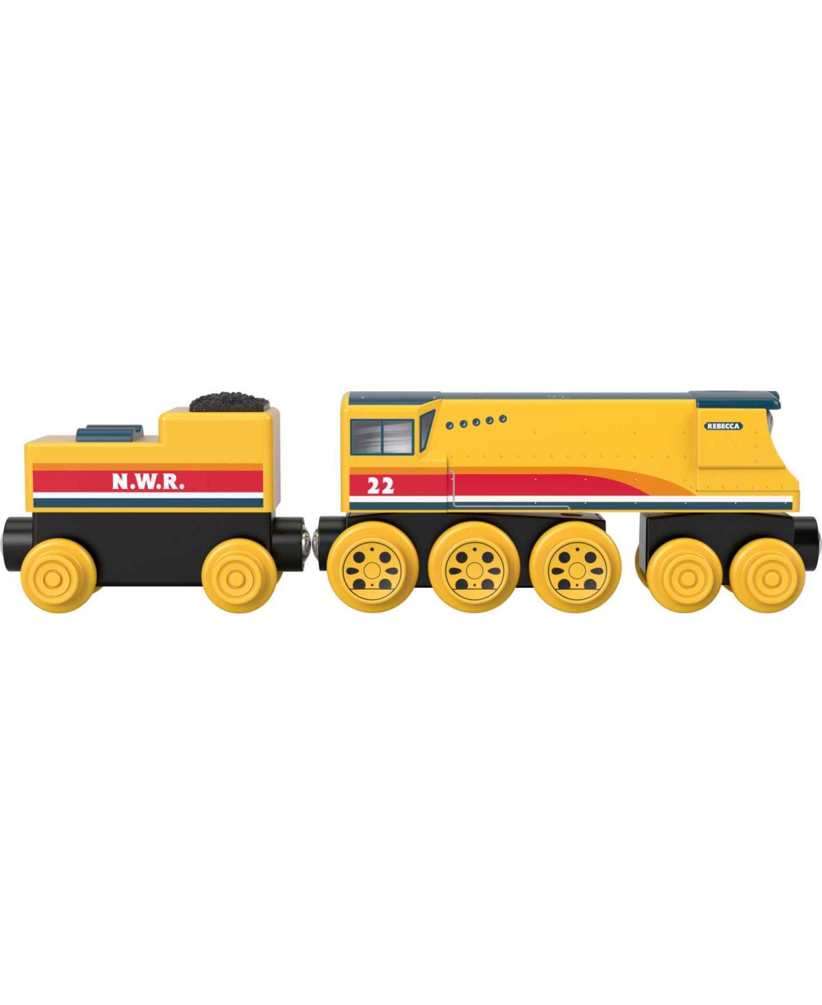 Fisher Price Thomas and Friends Wooden Railway, Rebecca Engine and Coal-Car - Multi-Color