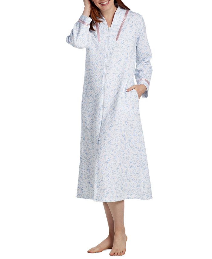 Miss Elaine Women's Printed Quilted Zip-Front Robe - Macy's