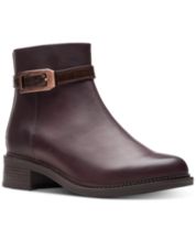 Clarks red new arrivals ankle boots