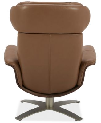 Janer Leather Swivel Chair & Ottoman Set, Created for Macy's