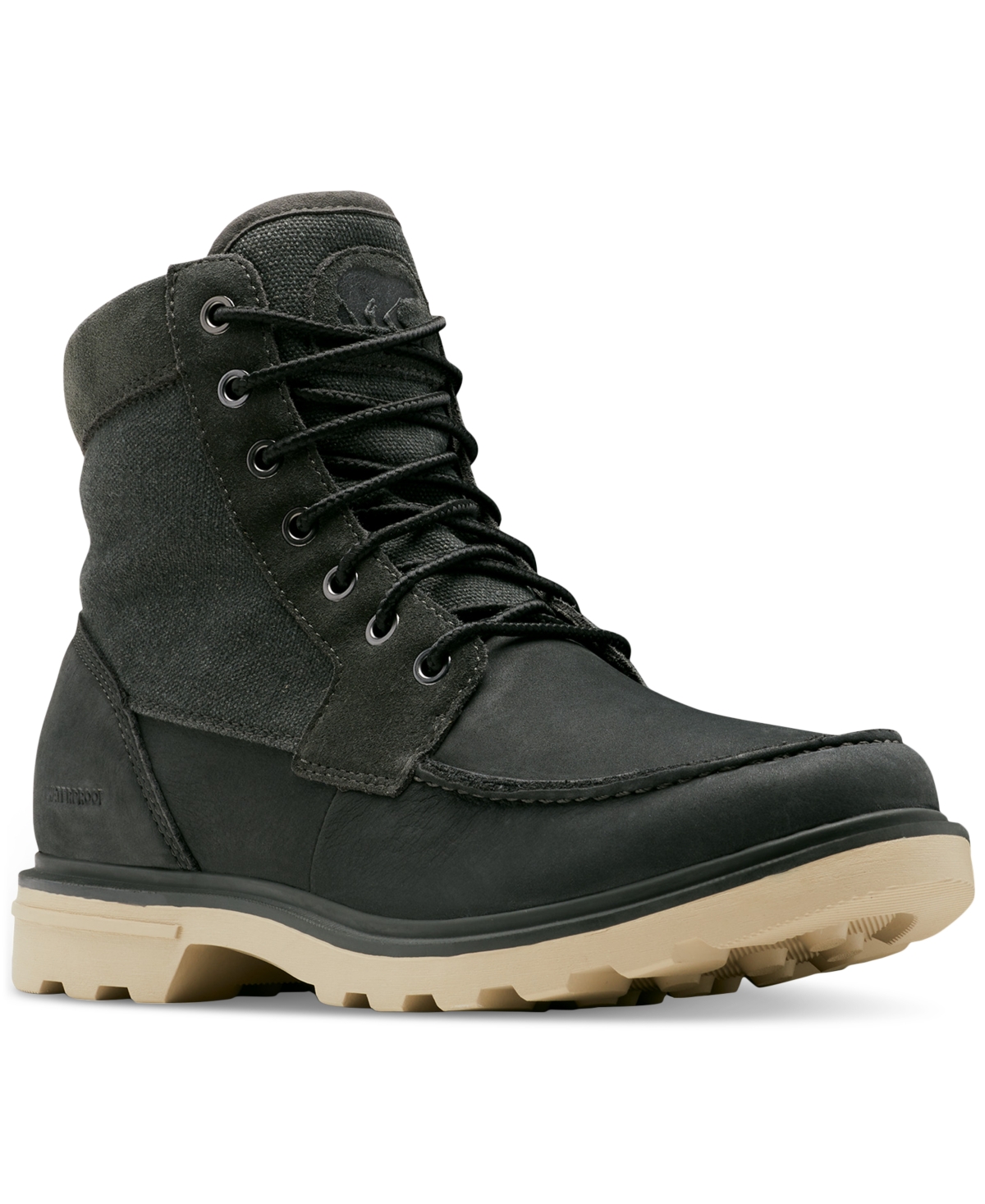 Men's Carson Moc-Toe Waterproof Boot - Coal, Oatmeal