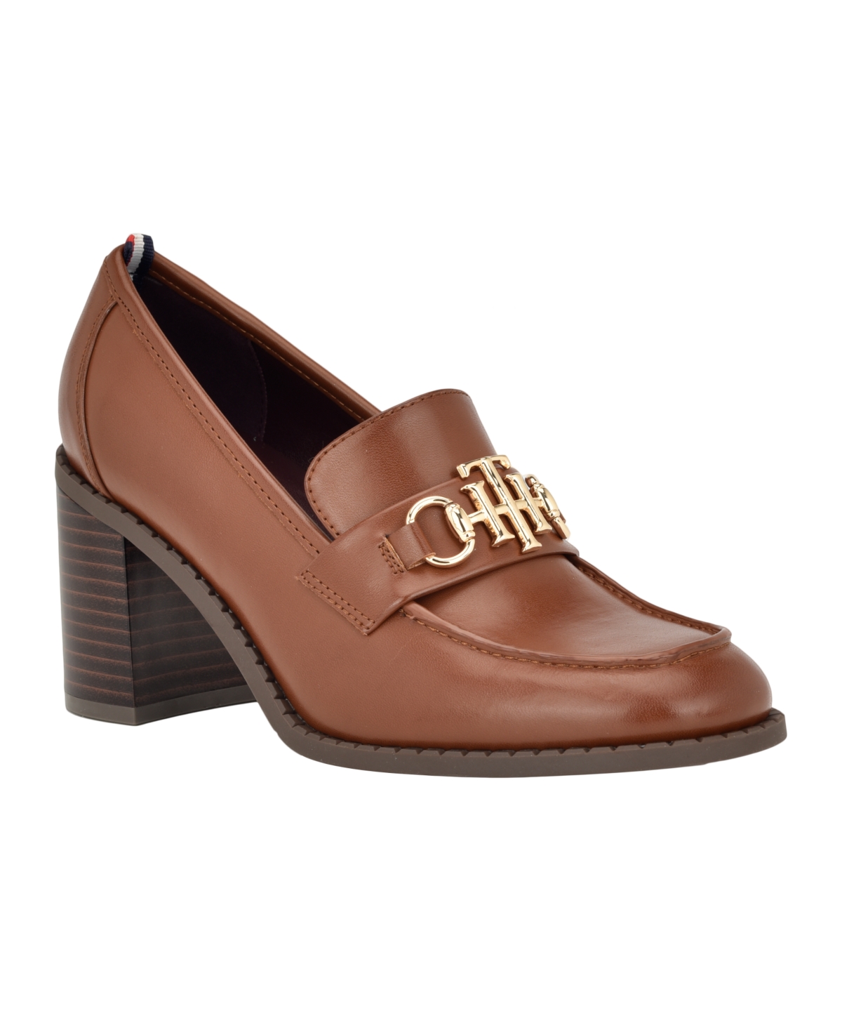Tommy Hilfiger Women's Hazen Heeled Ornamented Loafers In Medium Brown