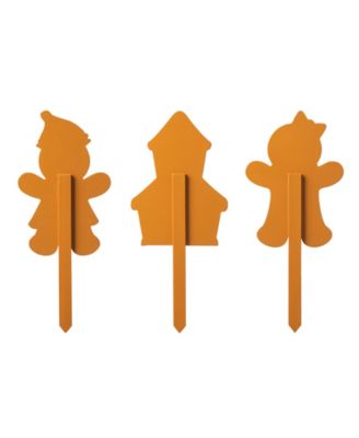 Glitzhome Wooden Gingerbread Man Yard Stake, Set of 3