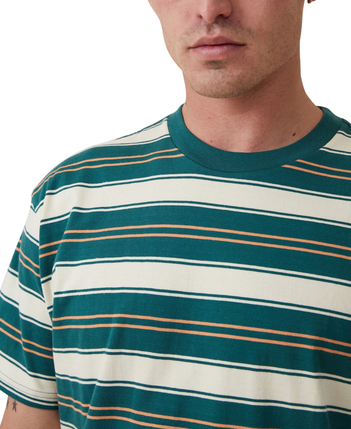Cotton On Men's Loose Fit Stripe T-shirt