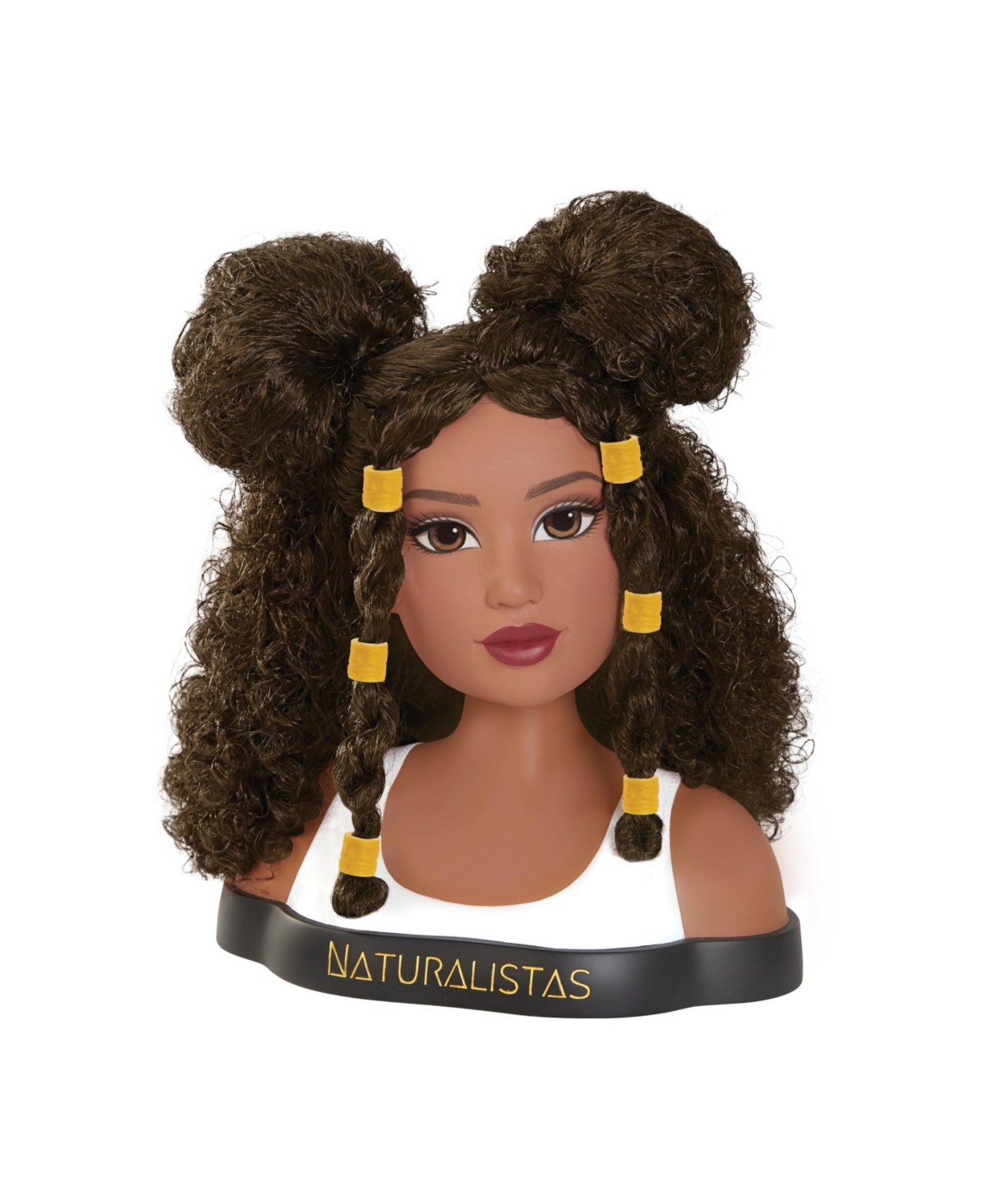 Shop Naturalistas Dayna Deluxe Crown And Curls Fashion Styling Head, 3c Textured Hair, 19 Accessories In Multi