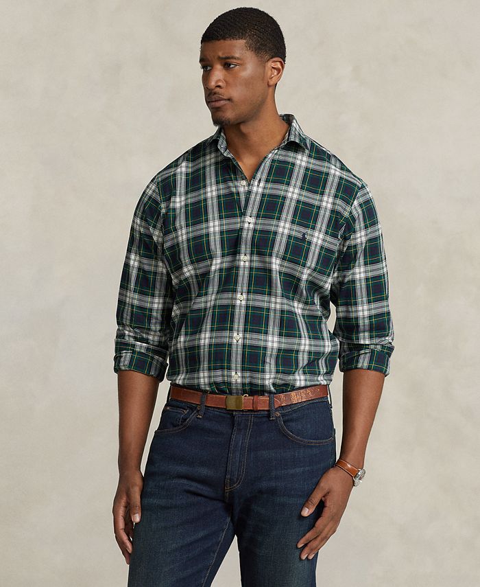 Polo Ralph Lauren Men's Big & Tall Plaid Twill Shirt - Macy's