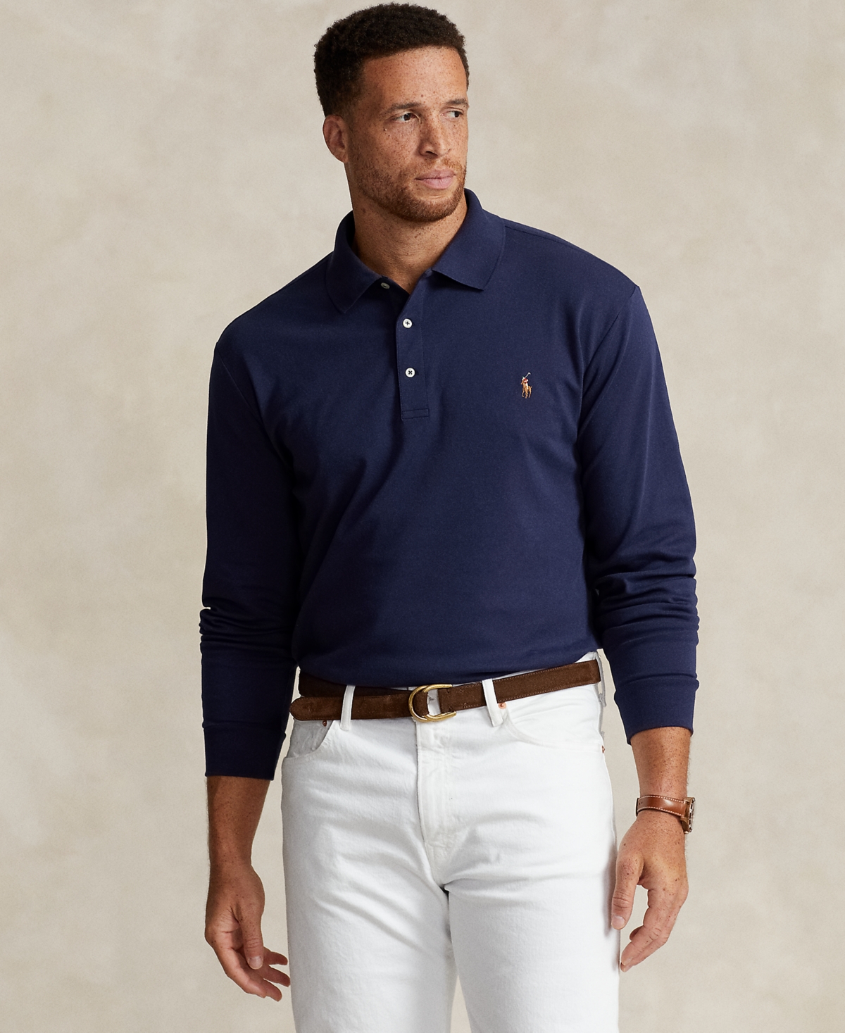 Polo Ralph Lauren Men's Big & Tall Soft Cotton Polo Shirt In French Navy