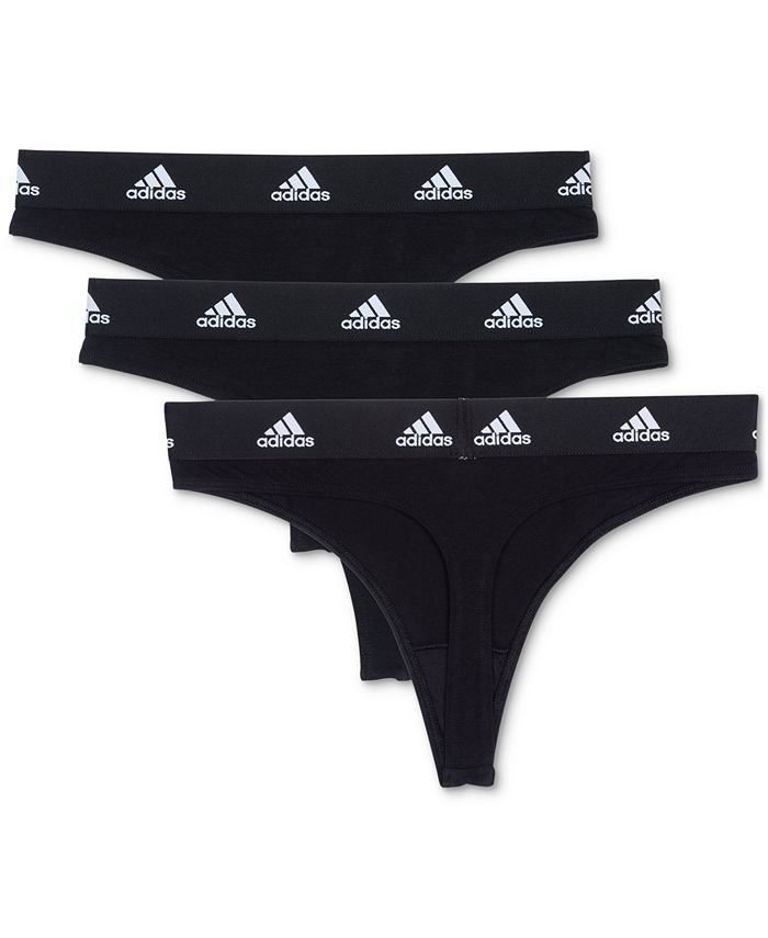 adidas Women's 3-Pk. Active Comfort Cotton Thong Underwear 4A3P79 - Macy's
