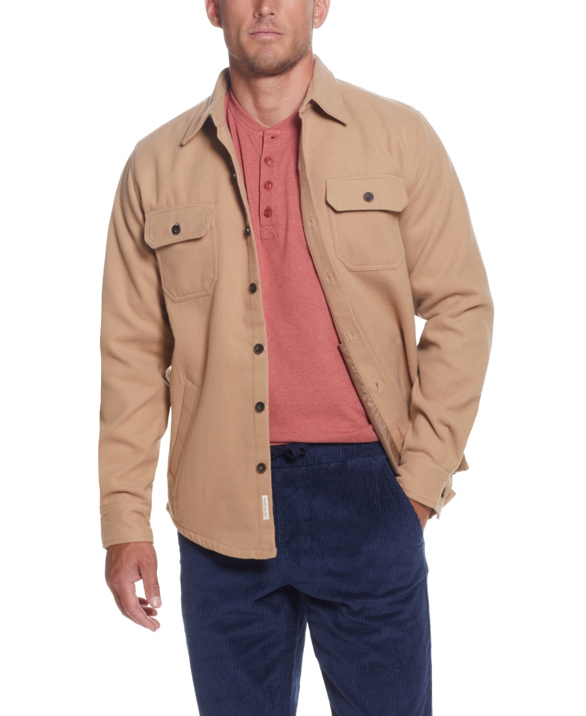 Weatherproof Vintage Men's Unlined Shirt Jacket In Khaki